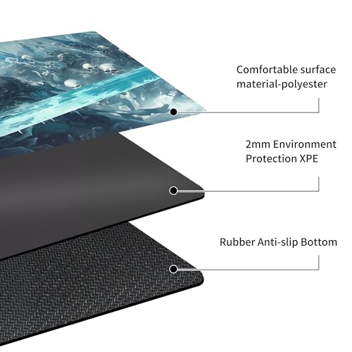 MTG Playmat Non-Slip Rubber Backing Printing Commander Board Game Desk Mat Duel Mat TCG PTCG Playmat 24x14 inches and Free Storage Bags (Skeleton Army) - color: Skeleton Army, size: 24"X14"