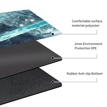 MTG Playmat Non-Slip Rubber Backing Printing Commander Board Game Desk Mat Duel Mat TCG PTCG Playmat 24x14 inches and Free Storage Bags (Skeleton Army) - color: Skeleton Army, size: 24"X14"