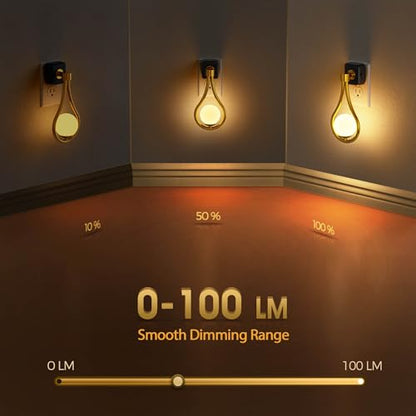 Briignite LED Night Light, Night Lights Plug into Wall, 0-100LM Dimmable | Nightlight, 330° Rotating with Dusk to Dawn Sensor, Adjustable Brightness for Kids, Bathroom, Bedroom, Hallway, Stairway - color: Cream