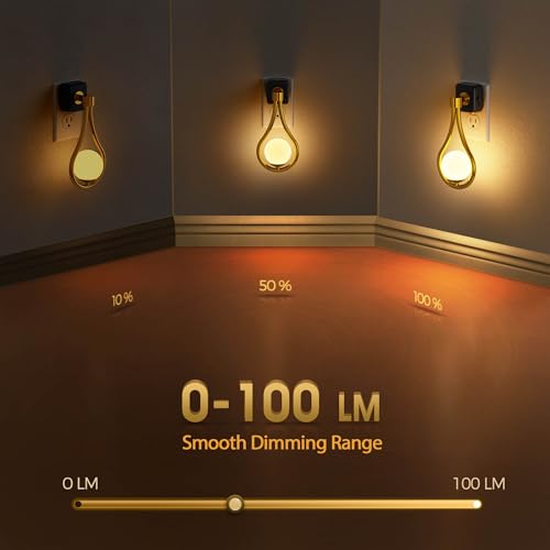 LED Night Light, Night Lights Plug into Wall, 0-100LM Dimmable | Nightlight, 330° Rotating with Dusk to Dawn Sensor, Adjustable Brightness for Kids, Bathroom, Bedroom, Hallway, Stairway - color: Cream