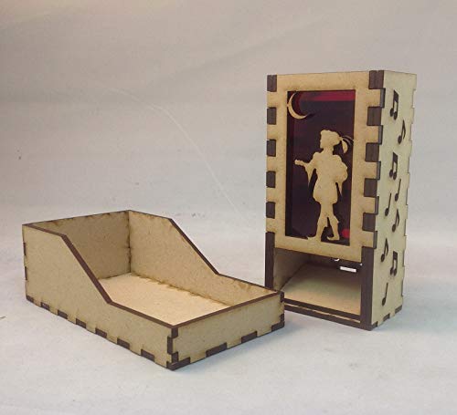 Bard Mini Dice Tower v1 Red Acrylic Window Laser Cut MDF Unique Gift