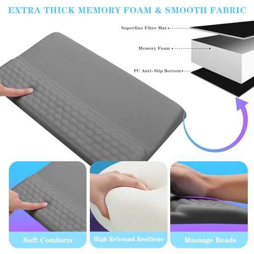 Computer Keyboard Stand with Wrist Rest, Ergonomic Tilted Keyboard Holder - Keyboard Riser with Wrist Pad - Keyboard Tray Support for Office Home - Gray - color: Keyboard Stand - Gray