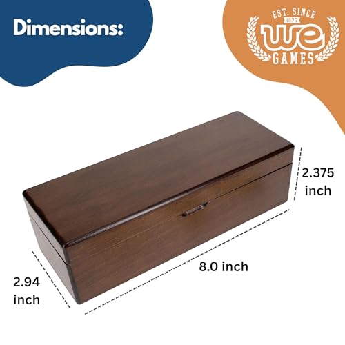 WE Games Double 6 Marbleized Dominoes in Magnetic Wooden Travel Box, Dominoes Set for Adults, White Color Double Six Domino with Marble Pattern, Classic Board Games, Tile Games