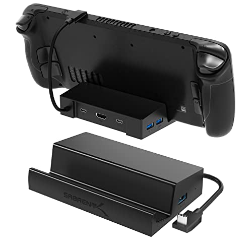 SABRENT Docking Station for Steam Deck & ROG Ally – 6-Port USB-C Hub with 95W PD Charging, 4K HDMI, 3 USB-A Ports, Type-C Data, Integrated Cable – Works with Tablets & Laptops (DS-SD6P) - size: Steam Deck Dock