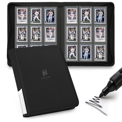 Toploader Binder,9 Pocket with 324 Card Slots for 3" x 4" Rigid Cards,PU Card Album for Trading Cards & Sports Cards(Black) - color: Black, size: 9 Pocket