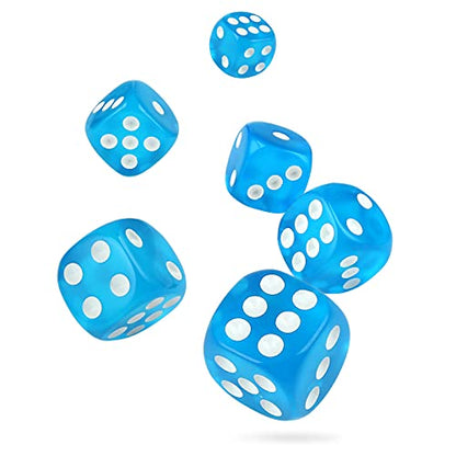 GWHOLE Leather Dice Cup with 10 Dice | Dice Stacking Shaker Cup, Dice Rolling Set, For Yahtzee Farkle Party Games, Gift - color: Blue