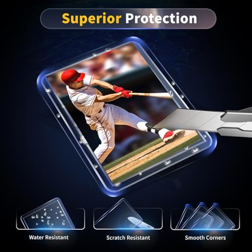 400 Card Sleeves Hard Plastic, Premium Baseball Card Sleeves, 3" x 4" Trading Cards Holder, Sports Football Game Cards Protectors Top Cases (200 Hard Sleeve + 200 Soft Sleeve) - size: 200 Hard Sleeves + 200 Soft Sleeves