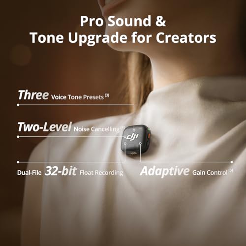 DJI Mic 3 Transmitter, Wireless Mini Mic for iPhone/Camera/Android | Lightweight & Intuitive, Lavalier Microphone, 32-bit Float, Integrated Timecode, Vlog, Interview, Streaming