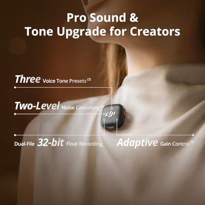 DJI Mic 3 Transmitter, Wireless Mini Mic for iPhone/Camera/Android | Lightweight & Intuitive, Lavalier Microphone, 32-bit Float, Integrated Timecode, Vlog, Interview, Streaming