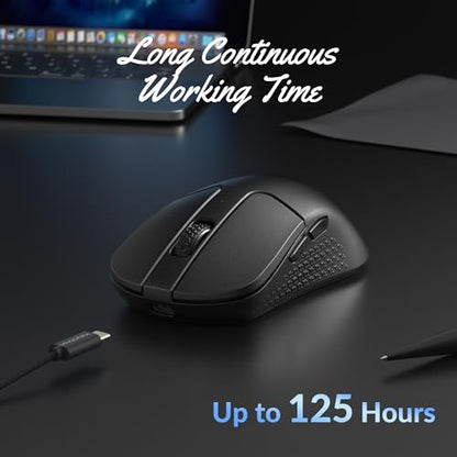 Keychron M3 Mini Wireless Optical Mouse, Bluetooth 5.1/2.4 GHz/Wired Gaming Mouse, Programmable PixArt 3311 Sensor with up to 26,000 DPI/ 650 IPS, Lightweight Ergonomic for Windows Mac Linux - Black - color: Black, style: PixArt 3311 (1K Polling Rate)
