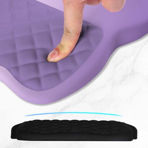 ITNRSIIET Ergonomic Mouse Pad Wrist Support with Memory Foam Massage Bulge & Non-Slip PU Base, Carpal Tunnel Pain Relief, Prevent Wrist Sweating, 12 x 8 x 1.2 inch, Lavender Fade