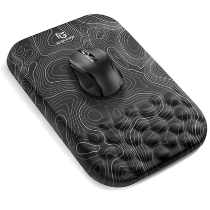 Gimars Upgrade Ergonomic Mouse Pad Wrist Rest with Memory Foam Massage Bump, Enlarge [ 30% Larger Moving Space] Mouse Pad Wrist Support with Nonslip PU Base for Laptop, Computer, Gaming & Office - color: Map-square