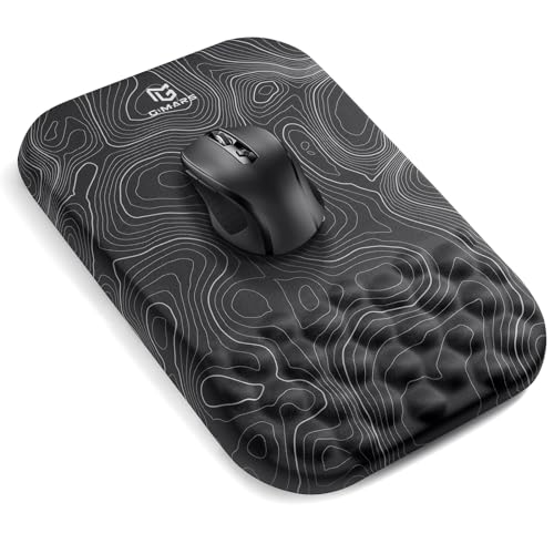 Gimars Upgrade Ergonomic Mouse Pad Wrist Rest with Memory Foam Massage Bump, Enlarge [ 30% Larger Moving Space] Mouse Pad Wrist Support with Nonslip PU Base for Laptop, Computer, Gaming & Office - color: Map-square