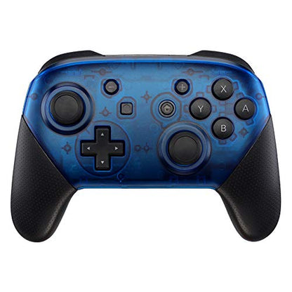 eXtremeRate Transparent Blue Faceplate and Backplate for Nintendo Switch Pro Controller, DIY Replacement Shell Housing Case for Nintendo Switch Pro - Controller NOT Included - color: Clear Blue