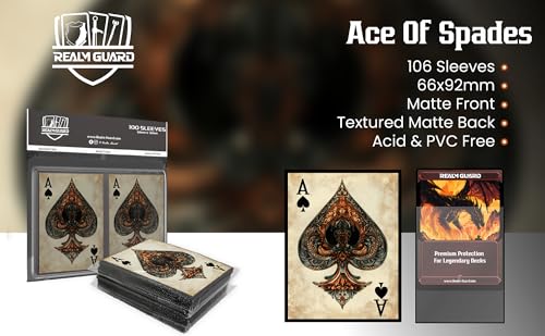 100ct Matte TCG/MTG Card Art Sleeves (Ace of Spades) - style: Regular