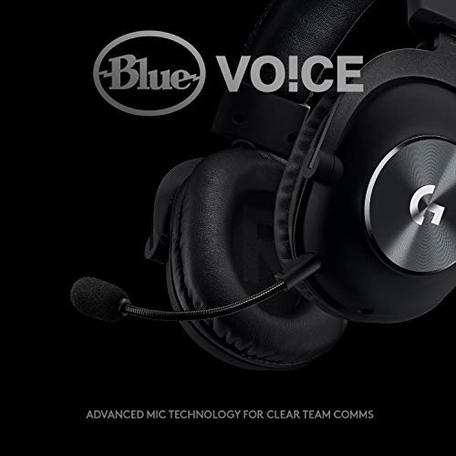 Logitech G PRO X Wired Gaming Headset - Black | Blue VO!CE Detachable Boom Mic, DTS 7.1, 50 mm Drivers, USB/3.5mm Aux, Spare Memory Foam Ear Pads, Bag & USB DAC Included - size: Wired, style: Classic