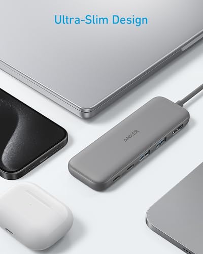 Anker USB C Hub, 5-in-1 USBC to HDMI Splitter with 4K Display, 1 x Powered USB-C 5Gbps & 2×Powered USB-A 3.0 5Gbps Data Ports for MacBook Pro, MacBook Air, Dell and More (Grey) - color: Grey