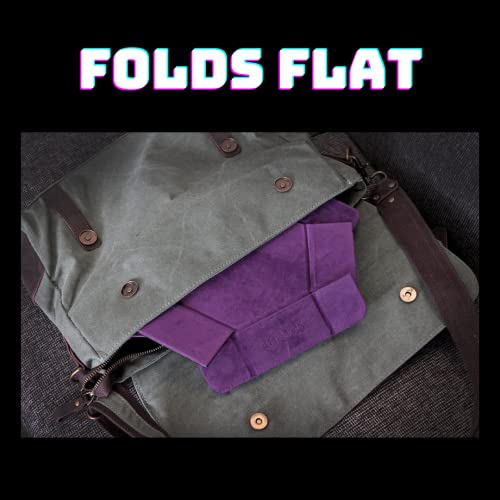 Forged Dice Co. 6.5 Inch Magnetic Folding Dice Tray - Portable Folding Dice Rolling Tray for DND & D&D - Quiets Rolling Metal Dice, Folds Flat - Purple - color: Purple