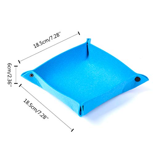 Felt Dice Tray Board Game Foldable Storage Box Square Jewelry for Wallet Coin Desktop Sundries Bins Dice Cup Cup and Tray Set