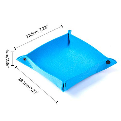 Felt Dice Tray Board Game Foldable Storage Box Square Jewelry for Wallet Coin Desktop Sundries Bins Dice Cup Cup and Tray Set