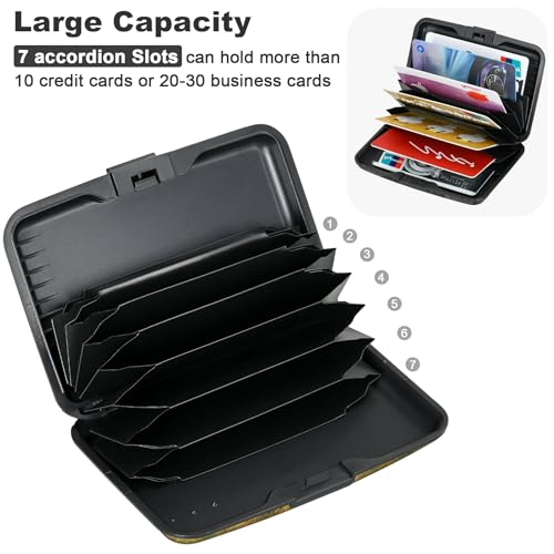 ELFISH Mini RFID Aluminum Wallet Credit Cards Holder Business Card Case Metal ID Case for Men Women(Farmhouse) - color: Farmhouse