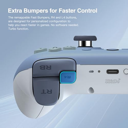 8Bitdo Ultimate 2C Wireless Controller for Windows PC & Android (Dark Blue) | 1000Hz Polling Rate, Hall Effect Joysticks & Hall Triggers, Remappable L4/R4 Bumpers - color: Dark Blue