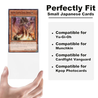 200 Pack Card Sleeve Compatible with Yu-gi-oh Card Sleeve Japanese 62x89mm | Clear Small Card Sleeves Photocard Sleeves 62x89mm, Back Textured Perfect Shuffling, Protect Your Japanese Sized Never Tear - color: Clear
