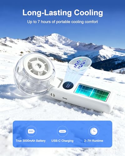 Personal Misting Fan, Rechargeable Handheld Spray Fan | 100-Speed Adjustable Cooling Fan with Water Mist Spray, Foldable Design, Lanyard Included for Outdoor Camping & Travel - color: White