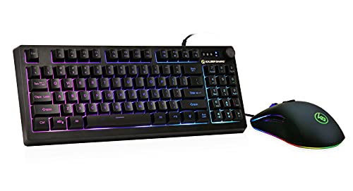 IOGEAR KORONA KORE II Compact Keyboard Combo - 89-Key Zone RGB Keyboard with 10-Key Function and Volume Control Knob, 26 Anti-Ghosting Keys, Plus 6200 DPI RGB Gaming Mouse (GKM601)
