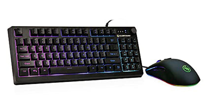 IOGEAR KORONA KORE II Compact Keyboard Combo - 89-Key Zone RGB Keyboard with 10-Key Function and Volume Control Knob, 26 Anti-Ghosting Keys, Plus 6200 DPI RGB Gaming Mouse (GKM601)