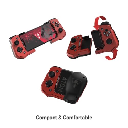 Turtle Beach Atom Mobile Game Controller with Bluetooth for Cloud Gaming on Android Mobile Devices with Compact Shape, Console Style Controls & Low Latency Bluetooth - Red - color: Red