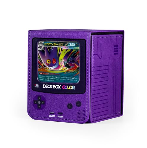 SleeveChief GB Color Retro Design TCG Deck Box | Vegan Leather Trading Card Deck Box for 100+ Double Sleeved Cards | Strong Magnetic Closure | Unique Design Trading Card Deck Box