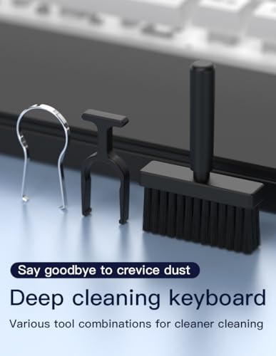 Ergonomic Keyboard Wrist Rest with Cleaning Kit for Office and Gaming | Non-slip Base Springy Sponge Support 22-in-1 cleaning kit Desk Setup Essential