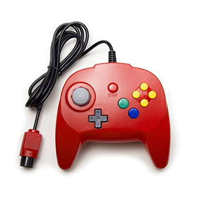 KIWITATA Retro N64 Controller, Mini N64 Wired 64-bit Remote Game Controller Upgraded Joystick Replacement Video Gamepad Red - color: red