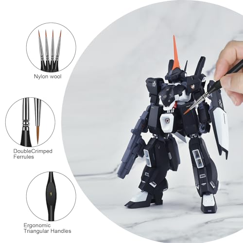 Miniature Paint Brushes Kit, Fine Detail Painting Brush Professional Tiny Paints Brush Set for Art Watercolor Oil Acrylic,Craft Models Rock Painting(Black) - size: 10PCS