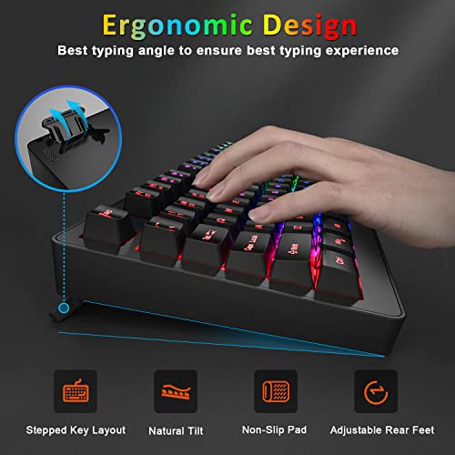 BlueFinger Wireless Keyboard and Mouse Combo, Long Lasting Rechargeable Battery 87 Keys RGB Rainbow Backlit Gaming Keyboard & Ergonomic Light Up Gaming Mouse for Mac Laptop Computer PC Gamer - color: Black