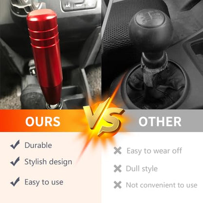 5inch Aluminum Alloy Shift Knob, Heavy Duty Car Gear Lever Stick Shifter Handle fit Most Automatic Manual Vehicle Red - color: Red, size: 13cm