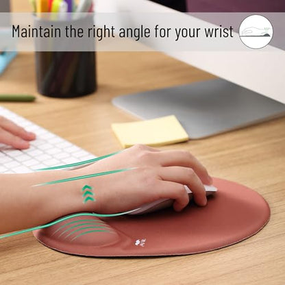 Mr. Pen- Ergonomic Mouse Pad with Wrist Rest | Breathable Fabric with Memory Foam Cushion, Non-Slip Rubber Base, Gel Mouse Pad with Wrist Support - color: Brown