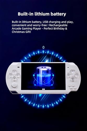 4.3-Inch Retro Handheld Game Console - with Classic Games, Portable Video Game Player with TV Connection, Supports MP4/MP3/eBook Playback, Rechargeable Battery & TF Card Expansion (White)