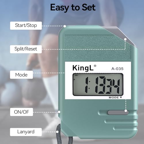 2 Pack Digital Stopwatch Timer with Large Display,Lap Split Mode, Waterproof Handheld Timer for Coaches, Teachers, Kids, Running, Swimming, Training(Green -2 Pack) - style: style1-2pack/Green