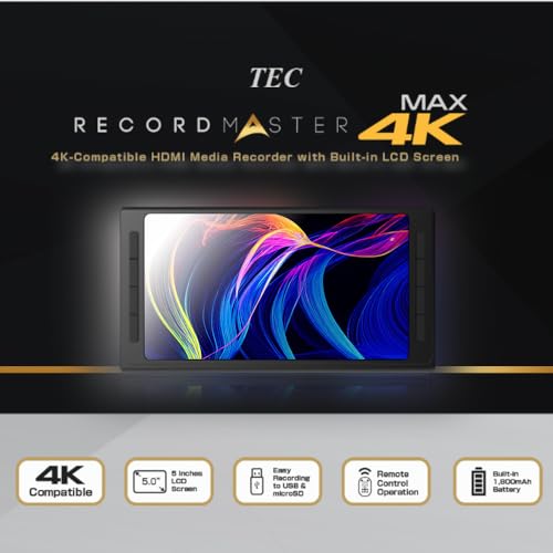 TEC TMREC-4KMAX 4K60P HDMI Video Recorder – True 4K Recording, H.265/H.264 Codec, HDMI Input, No PC Required – Capture and Playback UHD Video
