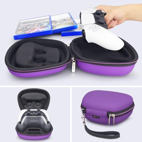Carry Case Compatible with PS5 DualSense Wireless Controller, PlayStation 5 Controller Holder Travel Safekeeping Protective Case Storage Bag - color: Purple