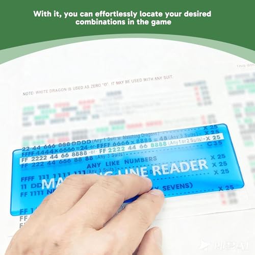 6 Pack Mahjong Line Finder,Line Reader, Easy Guide for Beginners, Durable Mahjong Helper for Family and Friends