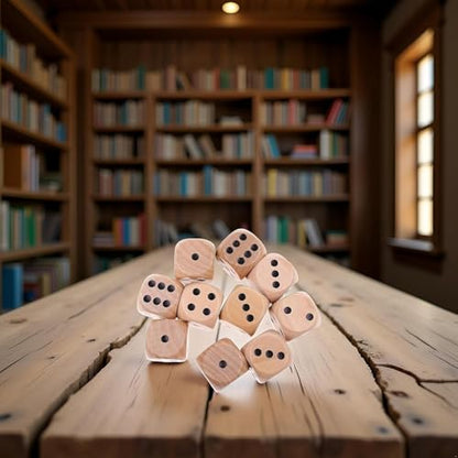 10Pcs Wooden D6 Dice Set, 20mm Round Corner, 6 Sided Gaming Dice for Adults Standard Game Dice