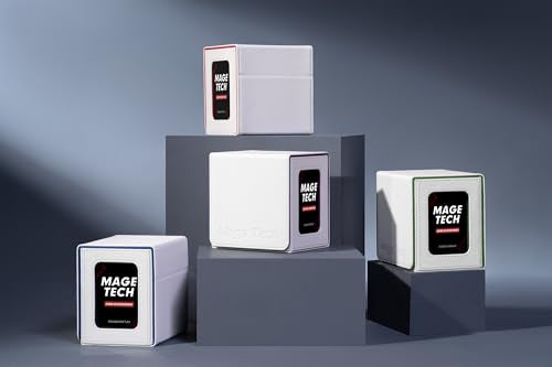 Mage Tech Card Deck Box for MTG Commander - Patented Design, Commander Display, Fits 100 Double-Sleeved Cards, 35pt Card Brick & Dice Tray - White/Green - color: 3. Convoke (White/Green)