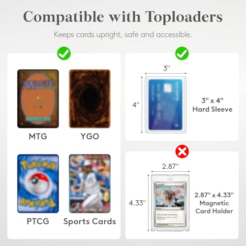 Lifewit Trading Card Storage Box fit for Toploader, Stackable Reinforced Latch Case with 8 Adjustable Dividers, Writable Labels, Organizer for MTG TCG Sports Baseball Bulk Cards, 2 PCS