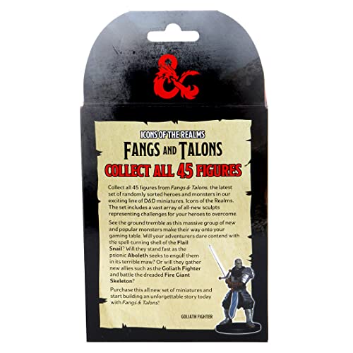 WizKids D&D Icons of The Realms Miniatures: Fangs and Talons Individual Booster, Black - style: Booster