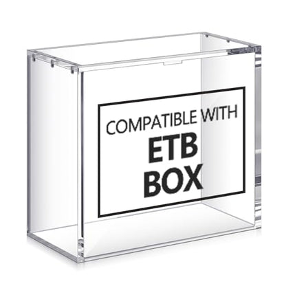 Cinnvoice 2 Pcs Acrylic Magnetic Case Booster Box Protective Case Stackable 4mm Thick Magnetic Closure Gifts for Collectors, Cards Not Included (Compatible with Etb) - style: Compatible with ETB