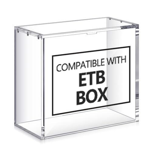 Cinnvoice 2 Pcs Acrylic Magnetic Case Booster Box Protective Case Stackable 4mm Thick Magnetic Closure Gifts for Collectors, Cards Not Included (Compatible with Etb) - style: Compatible with ETB