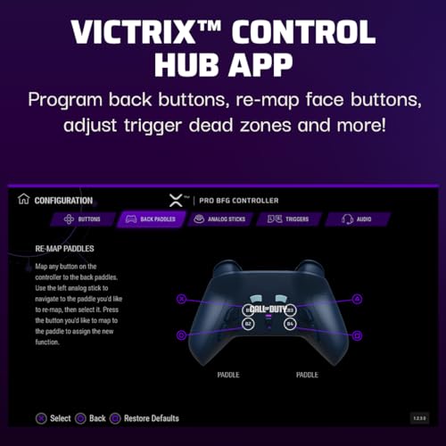 PDP Victrix Pro BFG Wireless Controller for PS4/PS5/PC, Sony 3D Audio, Modular Back Buttons/Clutch Triggers/Joystick, Call of Duty Midnight Mask - color: COD Camo Blue